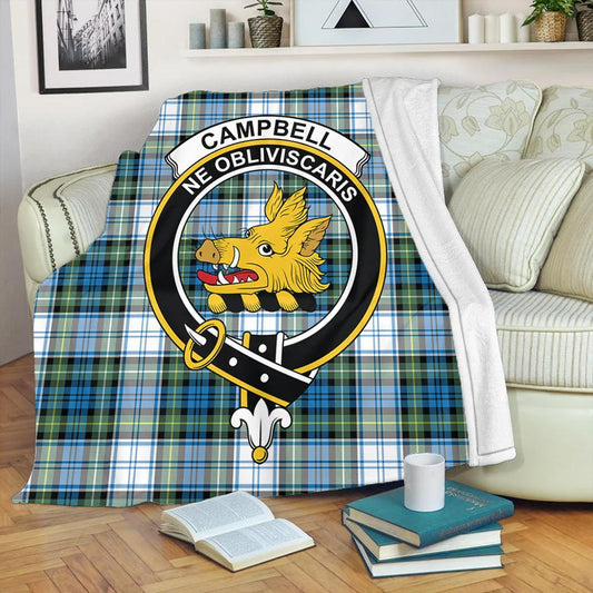 Campbell Dress Tartan Crest Premium Blanket