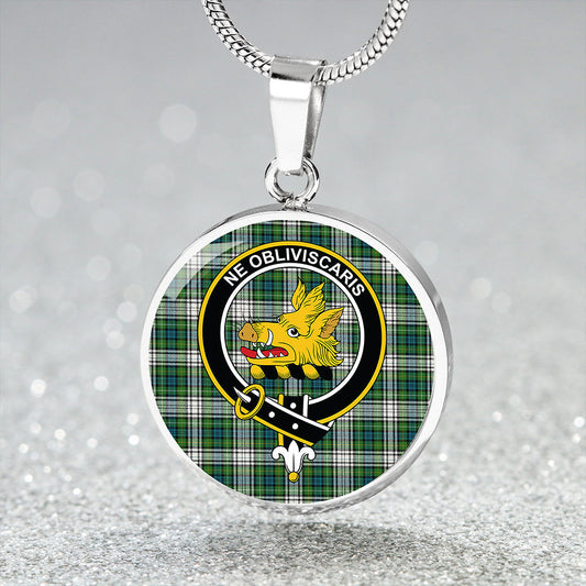 Campbell Dress Ancient 2 Tartan Crest Circle Necklace