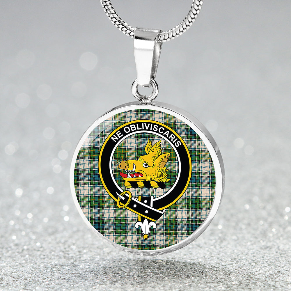 Campbell Dress #2 Ancient 2 Tartan Crest Circle Necklace