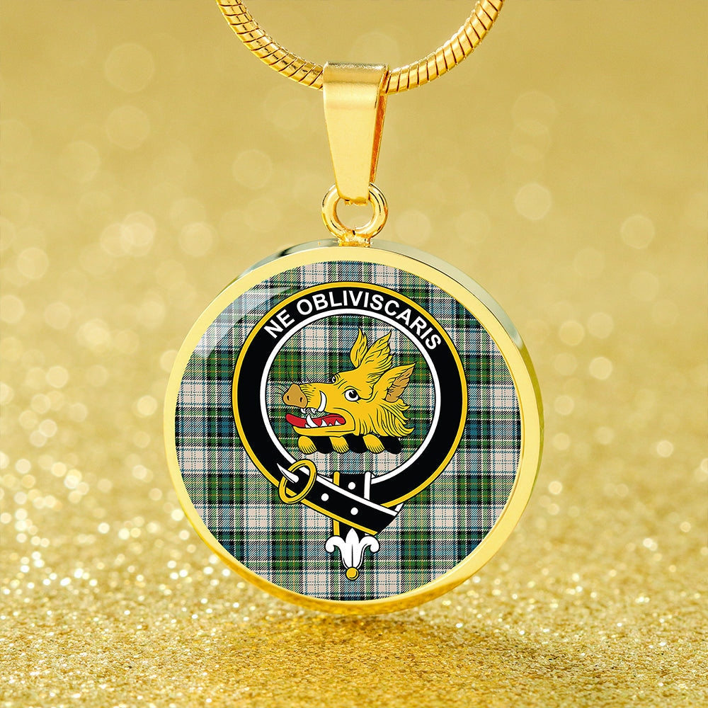 Campbell Dress #2 Ancient 2 Tartan Crest Circle Necklace