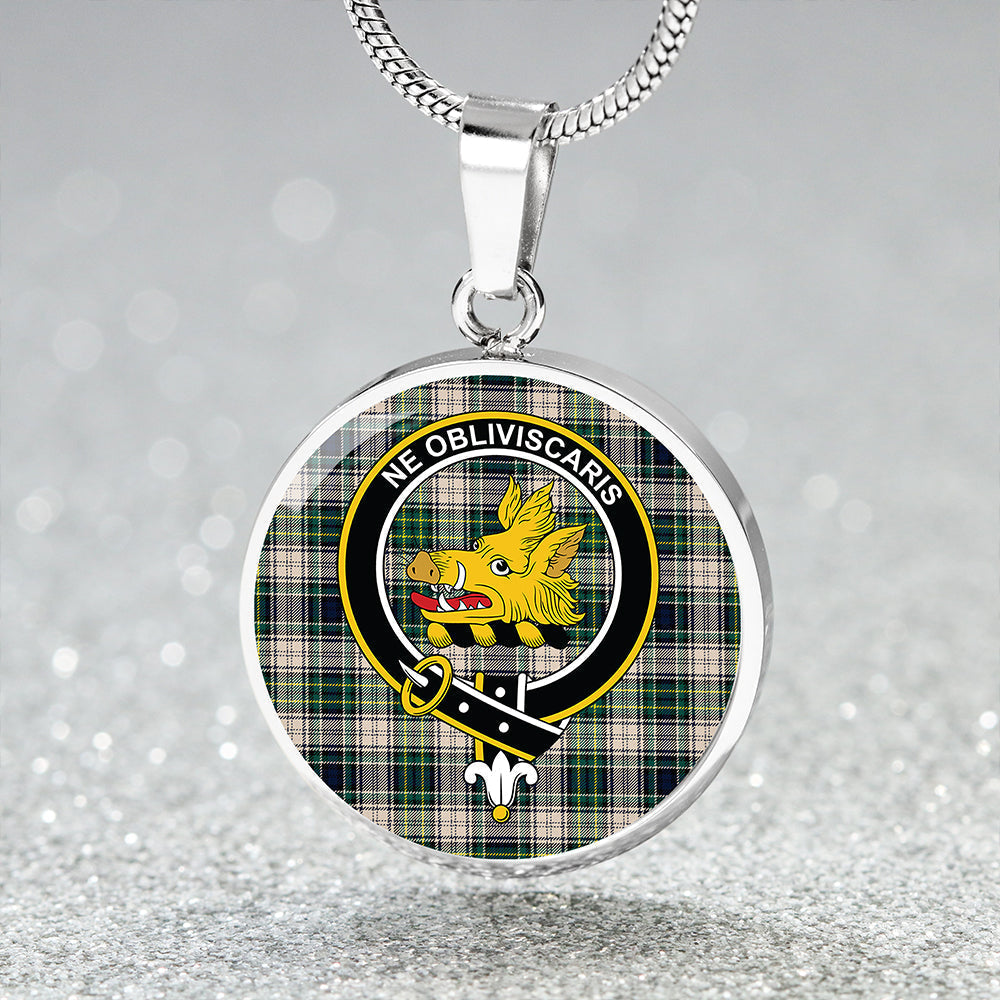 Campbell Dress #2 Modern 2 Tartan Crest Circle Necklace