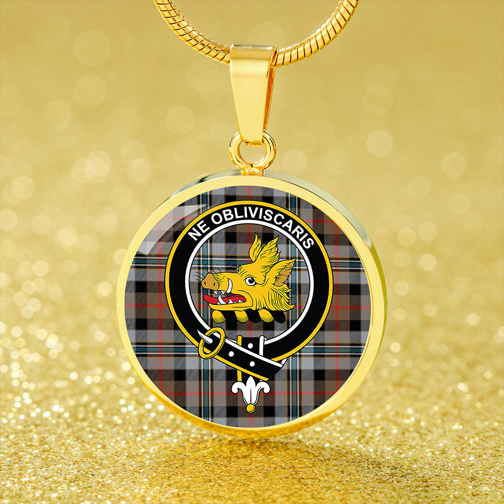 Campbell Hunting Ancient 2 Tartan Crest Circle Necklace