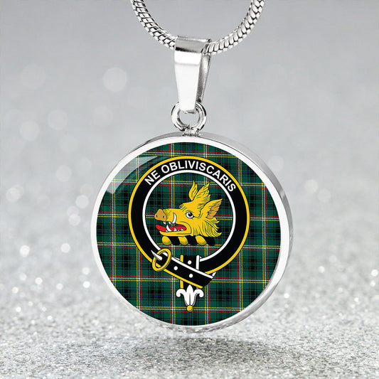 Campbell Marquis of Lorne Modern 2 Tartan Crest Circle Necklace