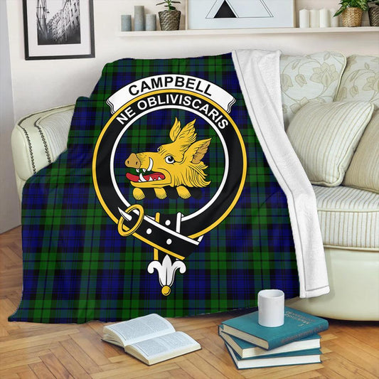 Campbell Modern Tartan Crest Premium Blanket