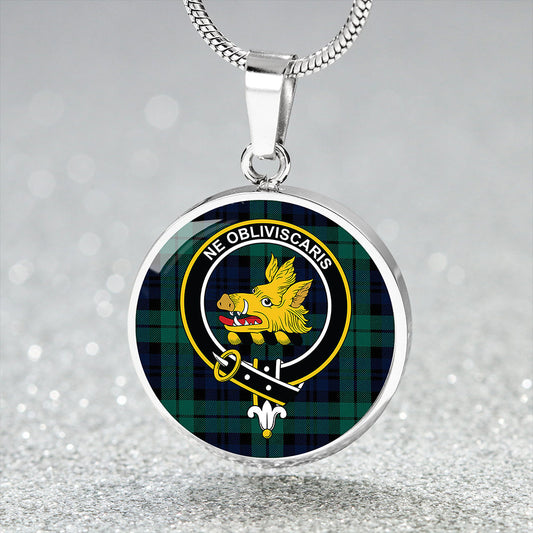 Campbell The 42nd Modern 2 Tartan Crest Circle Necklace