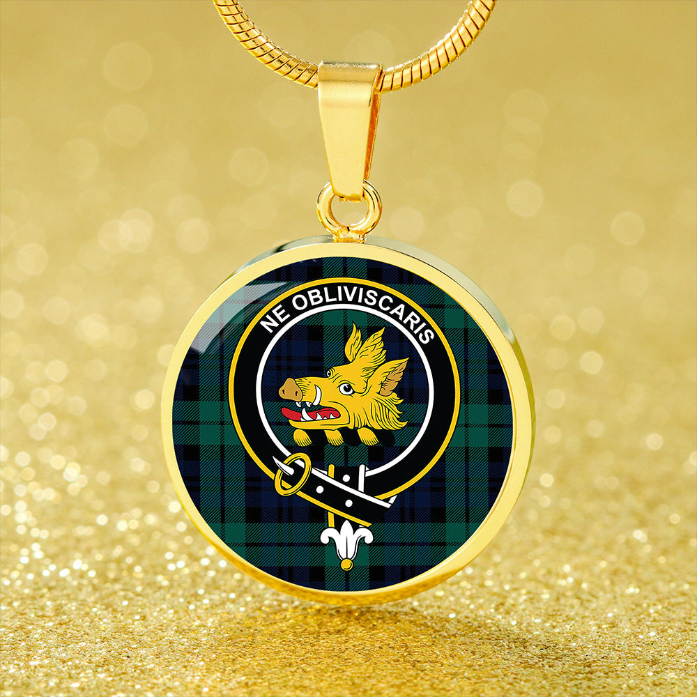 Campbell The 42nd Modern 2 Tartan Crest Circle Necklace