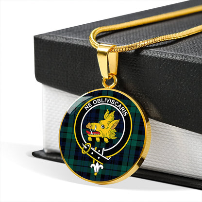 Campbell The 42nd Modern 2 Tartan Crest Circle Necklace