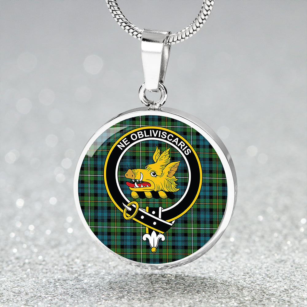 Campbell of Argyll Ancient 2 Tartan Crest Circle Necklace