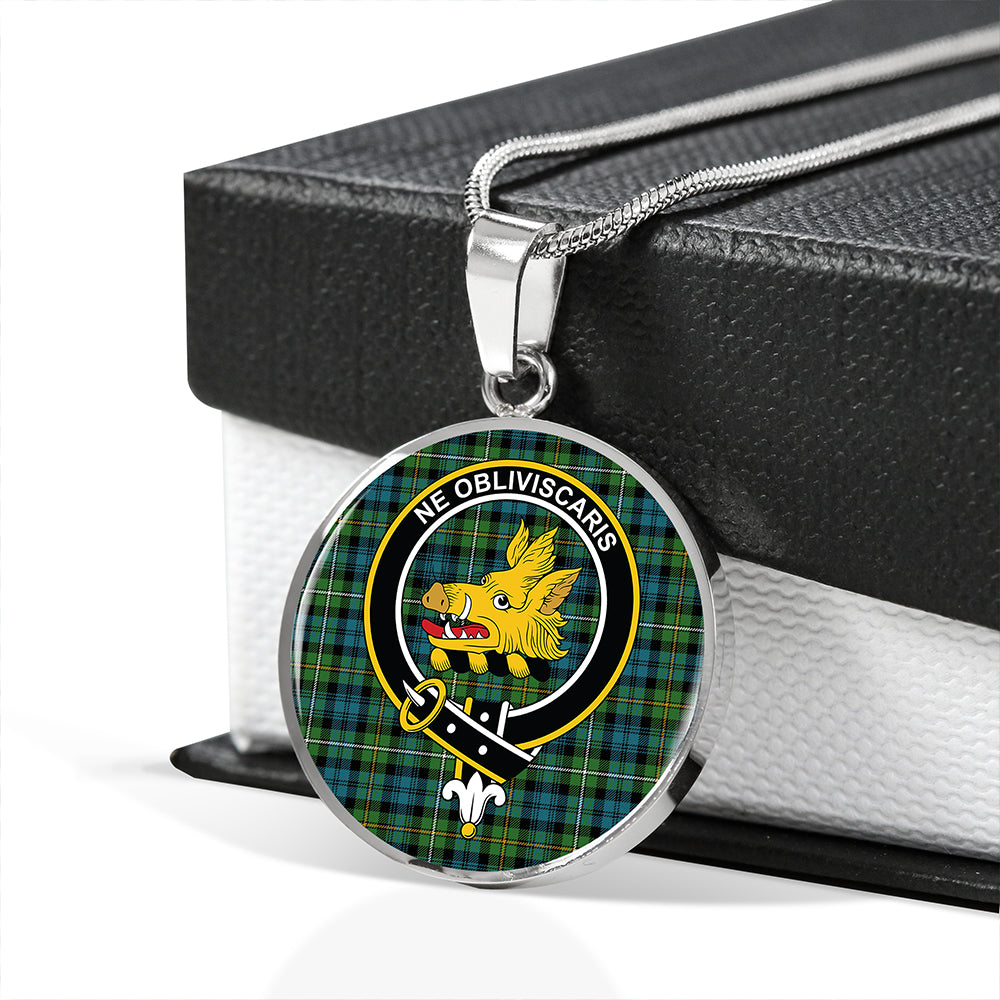 Campbell of Argyll Ancient 2 Tartan Crest Circle Necklace