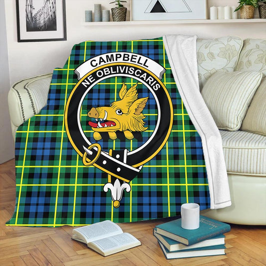 Campbell of Breadalbane Ancient Tartan Crest Premium Blanket