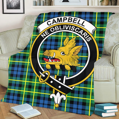 Campbell of Breadalbane Ancient Tartan Crest Premium Blanket