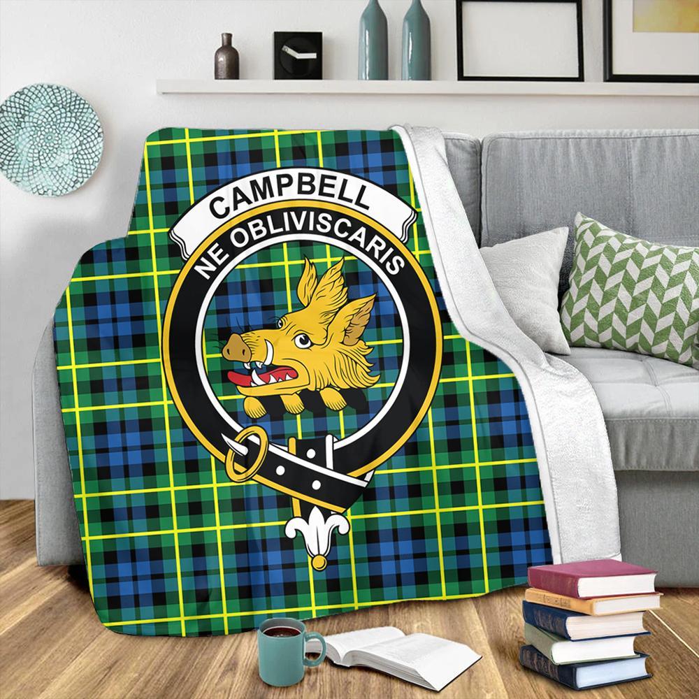 Campbell of Breadalbane Ancient Tartan Crest Premium Blanket