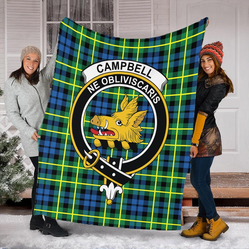 Campbell of Breadalbane Ancient Tartan Crest Premium Blanket