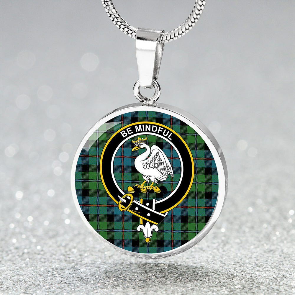 Campbell of Cawdor Ancient 2 Tartan Crest Circle Necklace