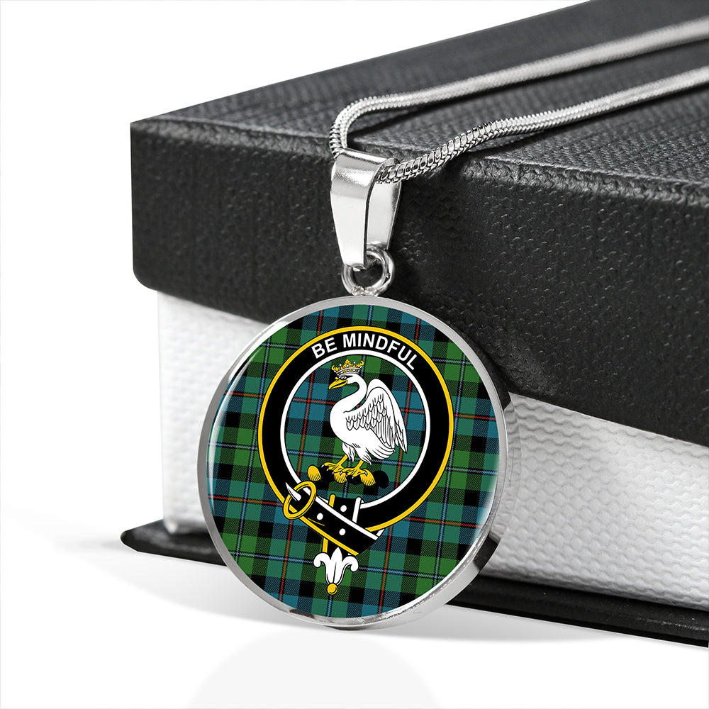 Campbell of Cawdor Ancient 2 Tartan Crest Circle Necklace