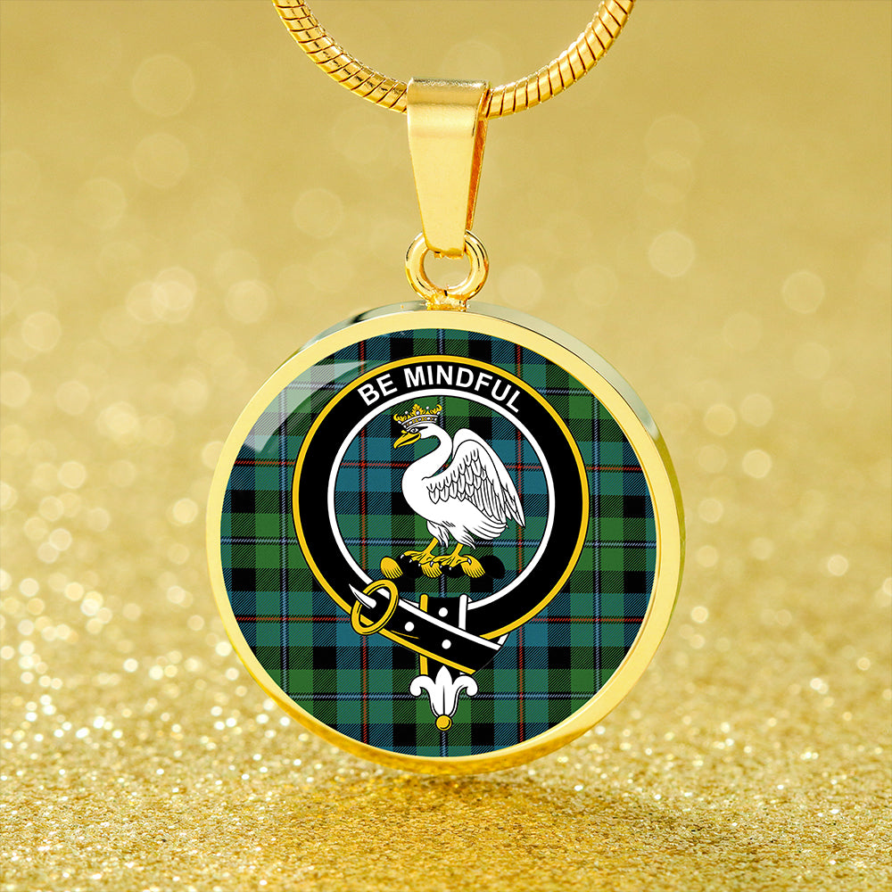 Campbell of Cawdor Ancient 2 Tartan Crest Circle Necklace