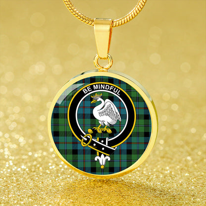 Campbell of Cawdor Ancient 2 Tartan Crest Circle Necklace