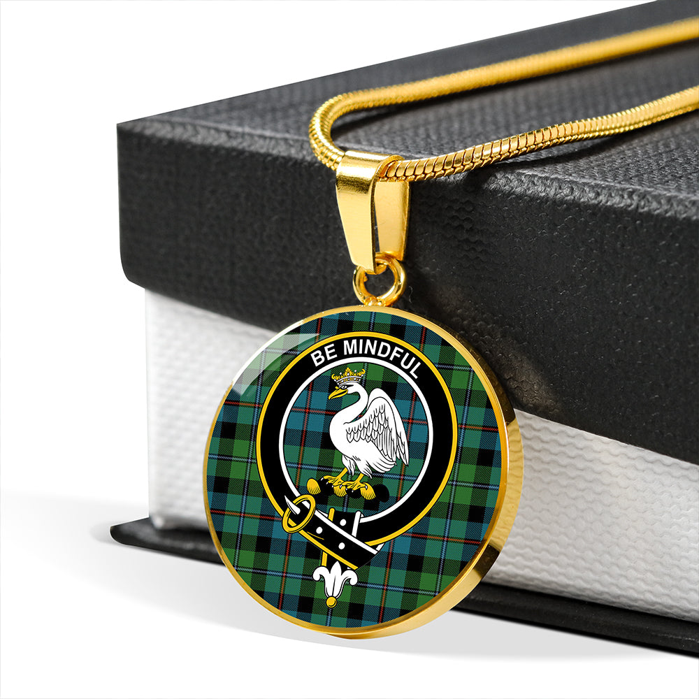 Campbell of Cawdor Ancient 2 Tartan Crest Circle Necklace