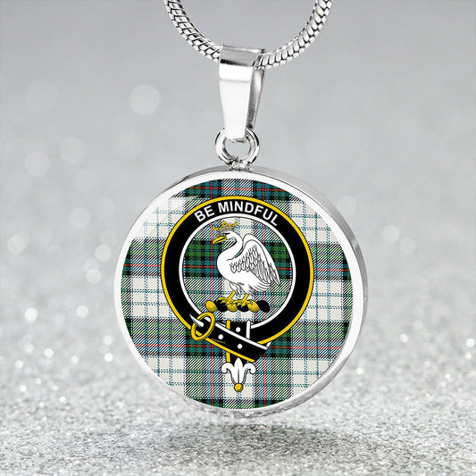 Campbell of Cawdor Dress Ancient 2 Tartan Crest Circle Necklace