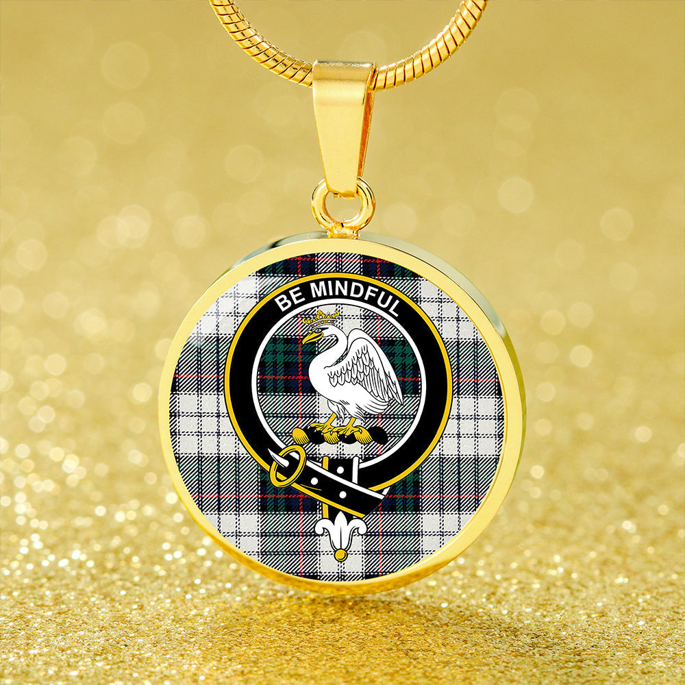 Campbell of Cawdor Dress Modern 2 Tartan Crest Circle Necklace