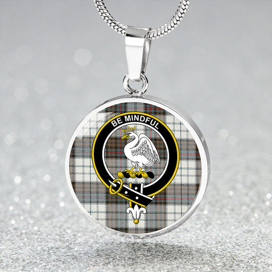 Campbell of Cawdor Dress Weathered 2 Tartan Crest Circle Necklace