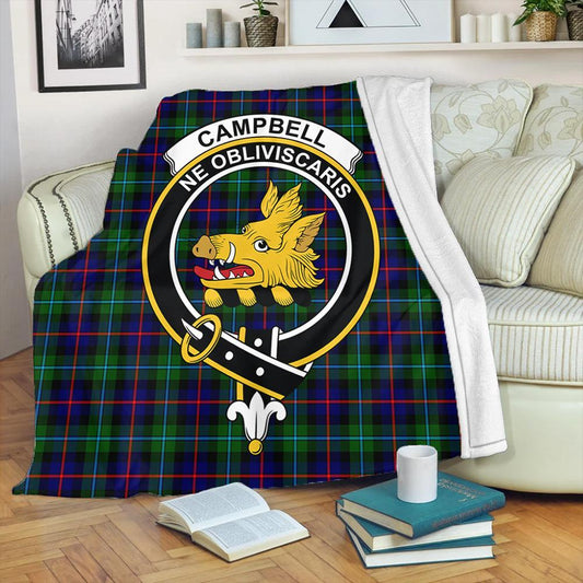 Campbell of Cawdor Modern Tartan Crest Premium Blanket