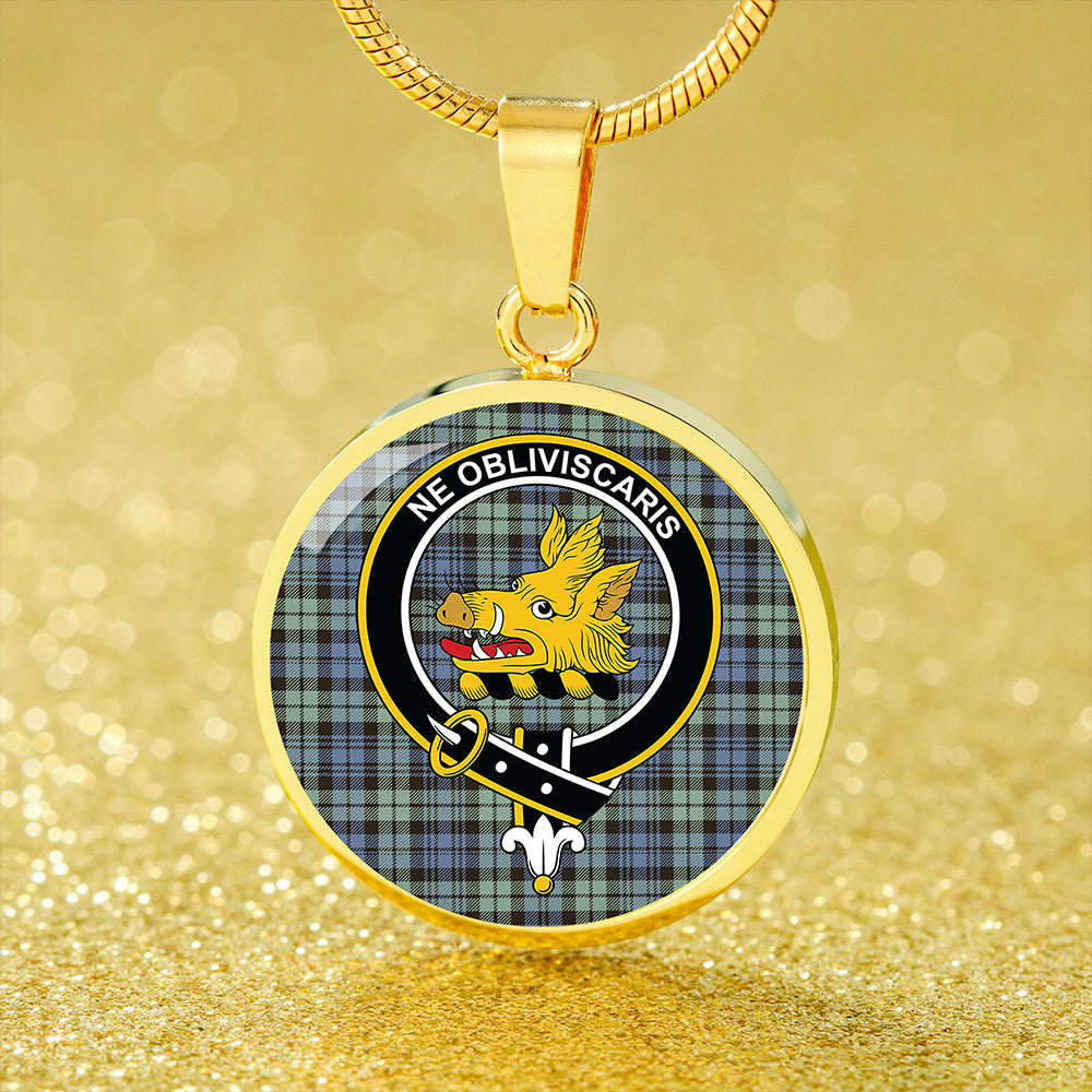 Campbell of Inveraray Ancient 2 Tartan Crest Circle Necklace