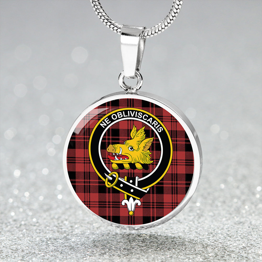 Campbell of Lochlane Ancient 2 Tartan Crest Circle Necklace