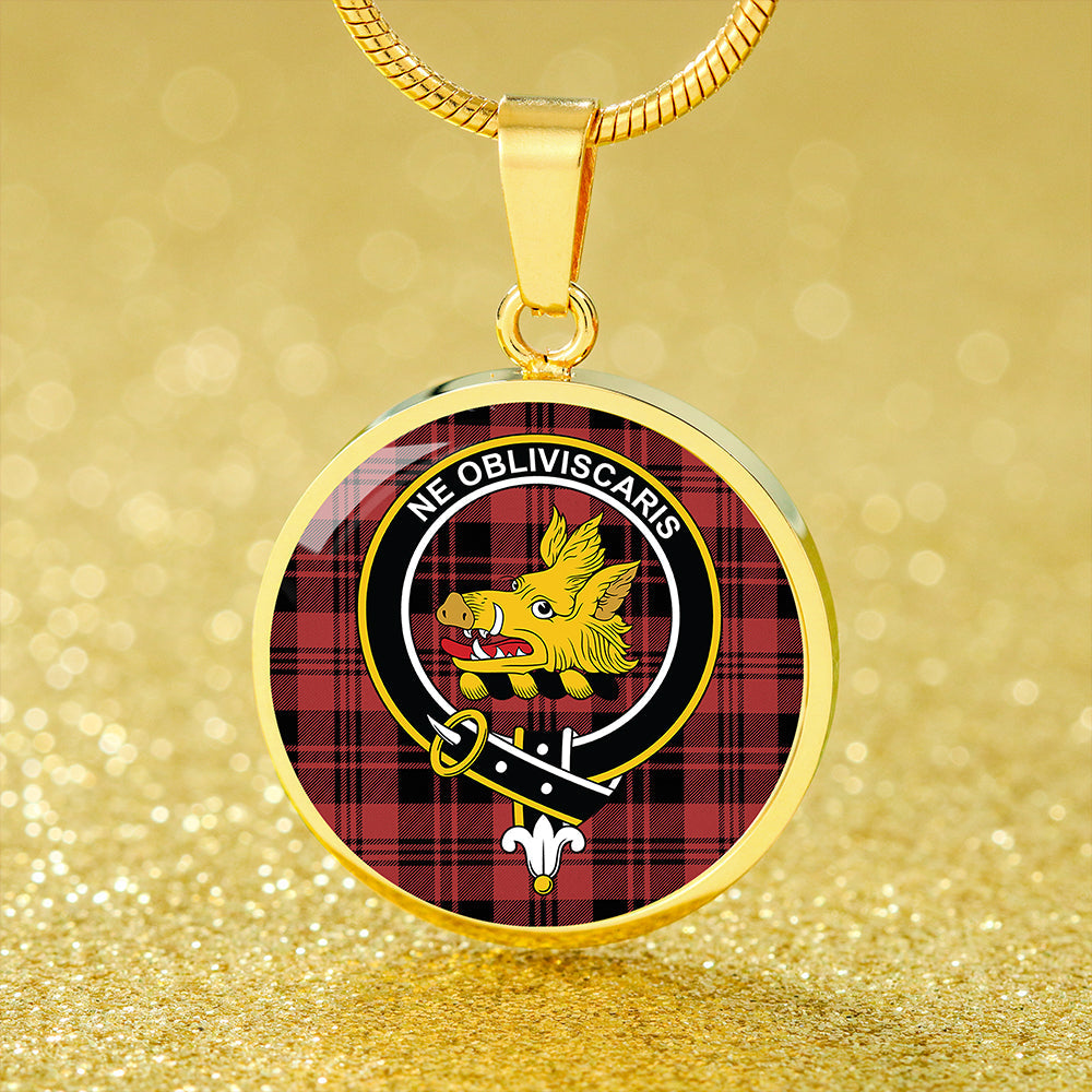 Campbell of Lochlane Ancient 2 Tartan Crest Circle Necklace