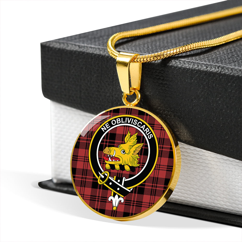 Campbell of Lochlane Ancient 2 Tartan Crest Circle Necklace