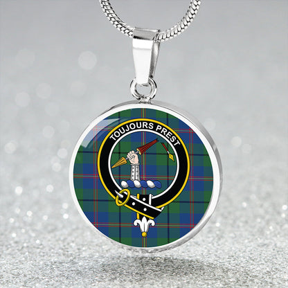 Carmichael Modern Tartan Crest Circle Necklace