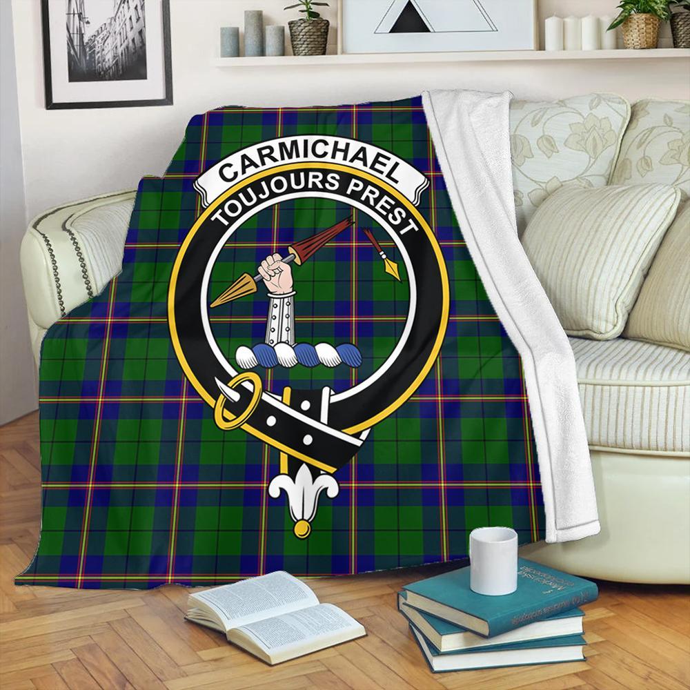 Carmichael Modern Tartan Crest Premium Blanket