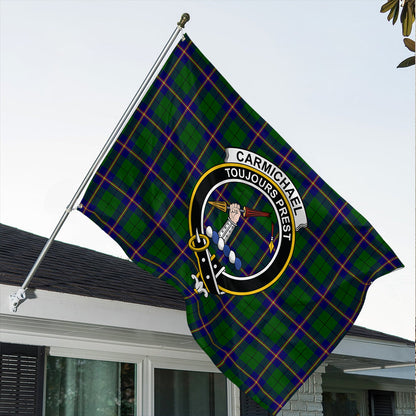 Carmichael Modern Tartan Classic Crest House Flag