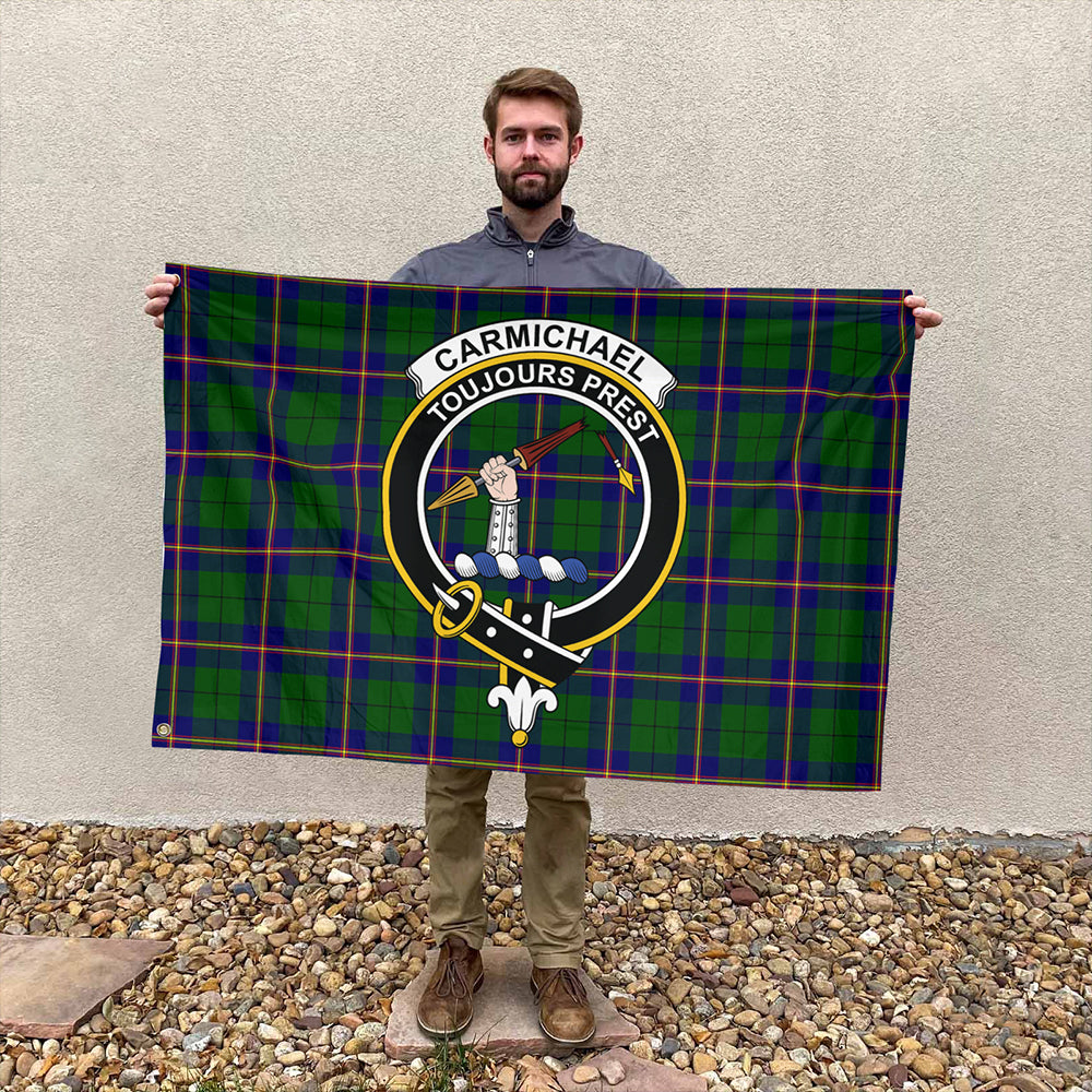 Carmichael Modern Tartan Classic Crest House Flag