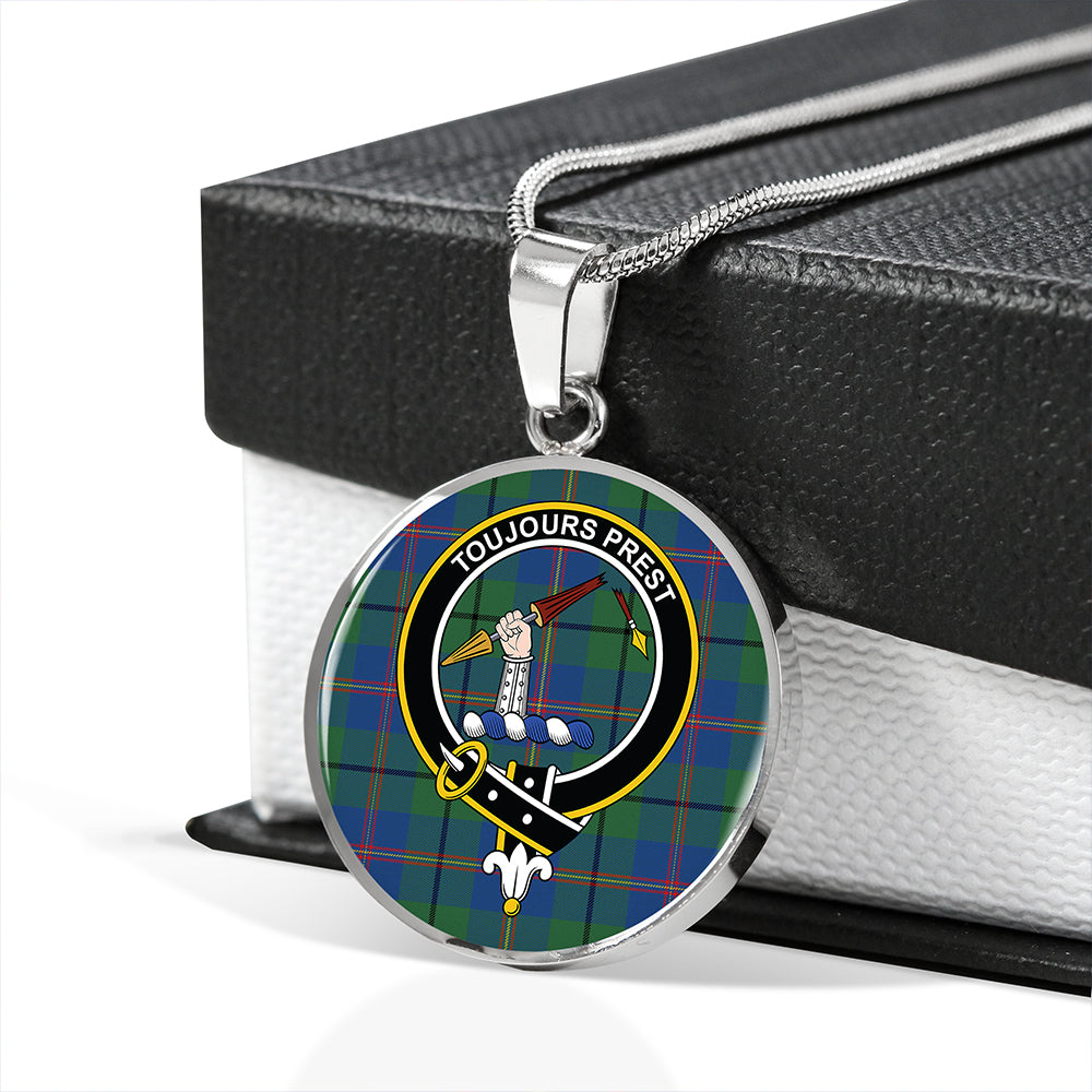 Carmichael Modern Tartan Crest Circle Necklace