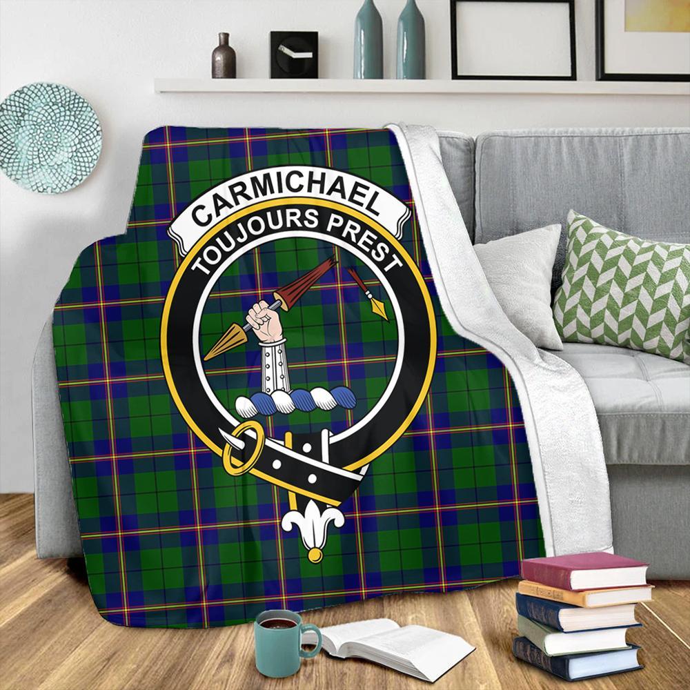 Carmichael Modern Tartan Crest Premium Blanket