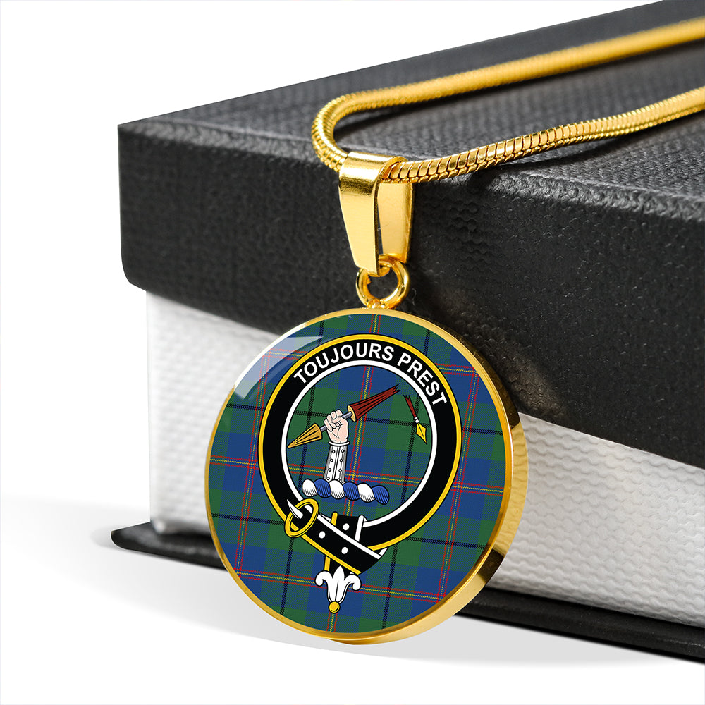 Carmichael Modern Tartan Crest Circle Necklace