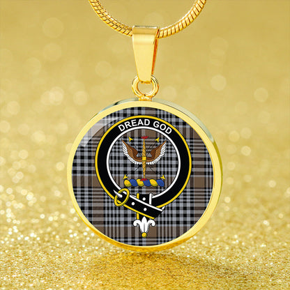 Carnegie Check Ancient Tartan Crest Circle Necklace