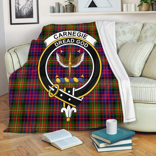 Carnegie Modern Tartan Crest Premium Blanket