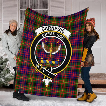 Carnegie Modern Tartan Crest Premium Blanket