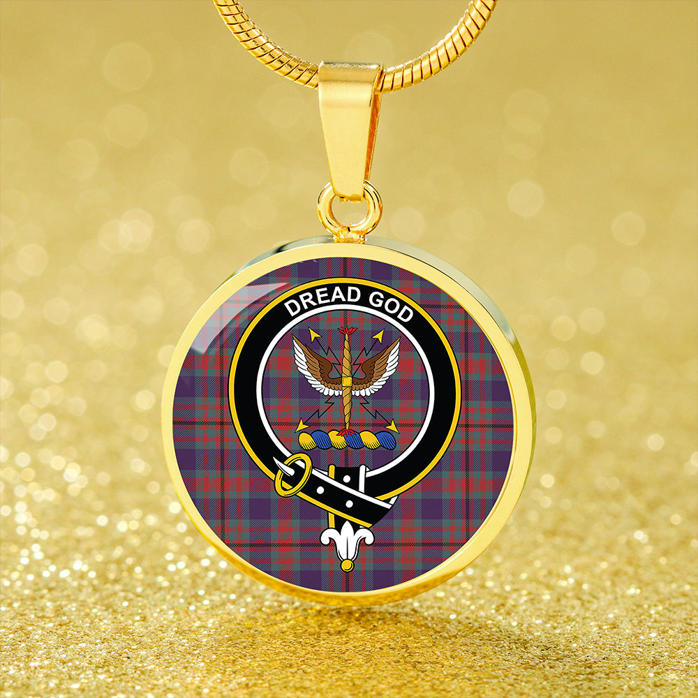 Carnegie Weathered Tartan Crest Circle Necklace