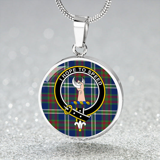 Cathcart Modern Tartan Crest Circle Necklace