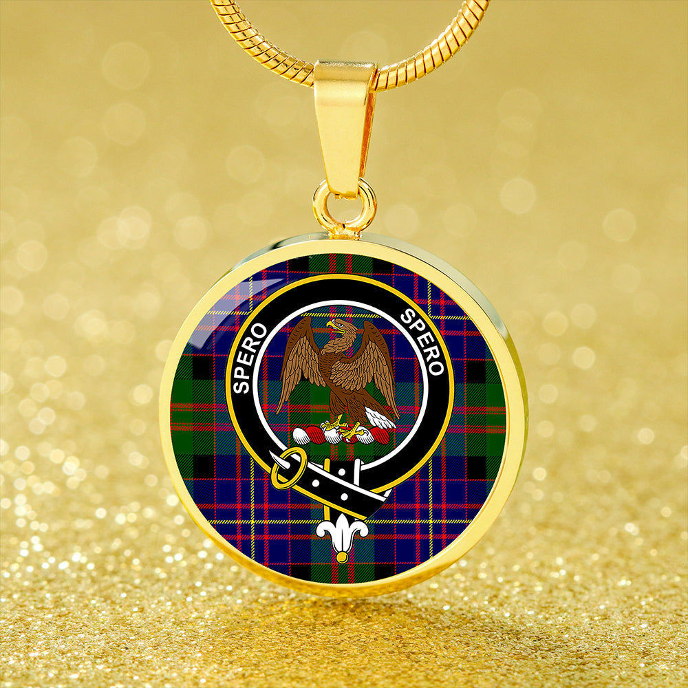 Chalmers Modern Tartan Crest Circle Necklace