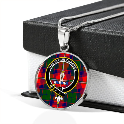 Charteris District Tartan Crest Circle Necklace