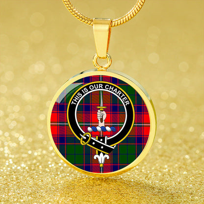 Charteris District Tartan Crest Circle Necklace