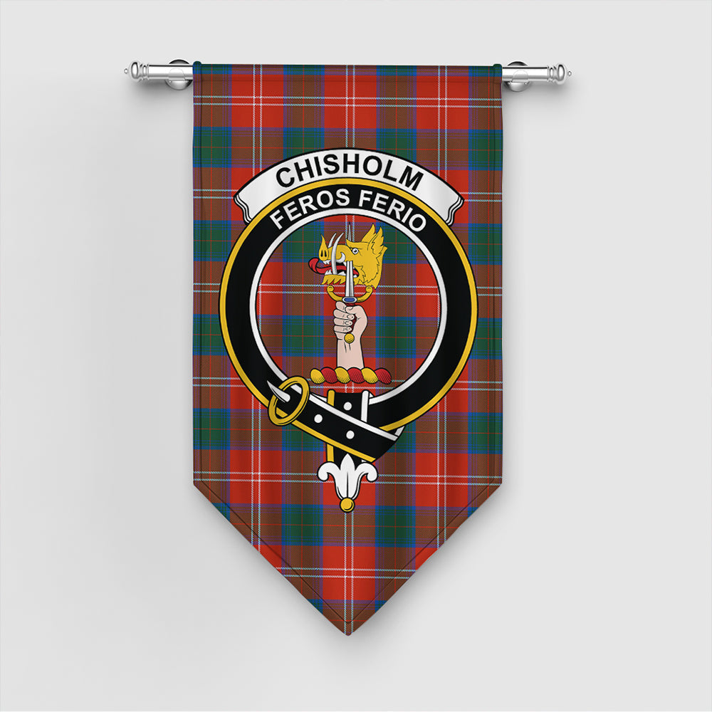 Chisholm Ancient Tartan Crest Gonfalon