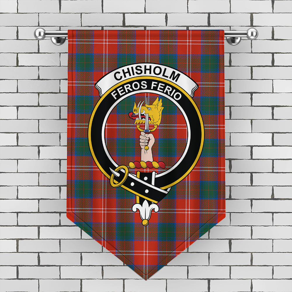 Chisholm Ancient Tartan Crest Gonfalon