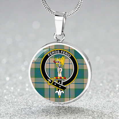 Chisholm Colonial Ancient Tartan Crest Circle Necklace