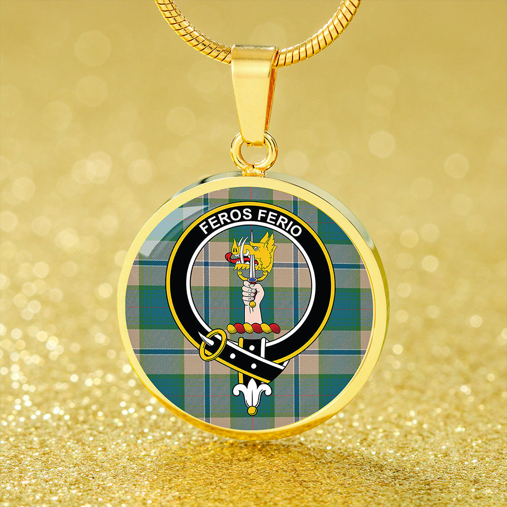 Chisholm Colonial Ancient Tartan Crest Circle Necklace