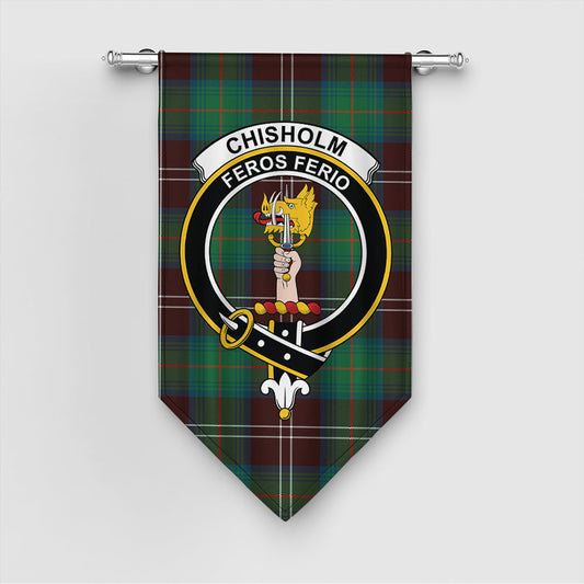 Chisholm Hunting Ancient Tartan Crest Gonfalon